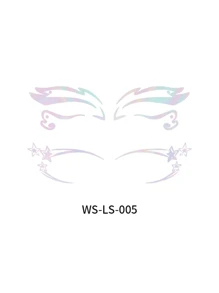 1 pièce Nouveau sticker de maquillage pour les yeux 3D holographique au laser, tatouage temporaire réaliste pour les yeux, look de maquillage décontracté, style européen et américain