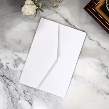 10 piezas Tarjetas de invitación perlada, tarjeta de felicitación con tercer doblez, sobres para RSVP, invitaciones de boda, tarjetas de papel dorado, para decoraciones y suministros de fiesta de boda, 15º cumpleaños, bautizo, despedida de soltera (rosa, dorado, burdeos, beige, blanco, azul marino)