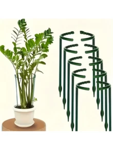 Adjustable Green Plastic Plant Trellis And Cage - Suitable For Indoor And Outdoor Climbing Flowers And Plants, Flexible Semi-Circular Design With Fixed Height Capability, Tomato Cage | Modern Garden Decor | Durable Plastic - Multicolor - View 1