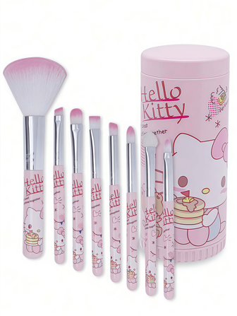 Sanrio 1 Pc Hello Kitty Adorable Cartoon Makeup Brush Set. This Set Comes With A Creative Portable Cylindrical Cosmetic Brush Organizer That Can Store Multiple Makeup Brushes, Making It Perfect For Commuting, Dating, And Outings.,Brush Set,Makeup Brush Kit,Make Up Brush Set,Make Up Set Complete,Makeup Brush Set,Complete Makeup Kit,Brush Kit,Brushes Makeup Set,Makeup Gift Set