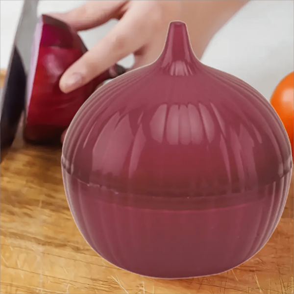 1pc Onion Storage Container, Vegetable Shaped Storage Box With Sealed Lid, Odor-Proof Small Kitchen Tool For Onion Preservation, Space-Saving For Home And Restaurants