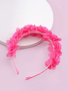 1 Peça Tiara 3D de Flor Fucsia Elegante e da Moda
