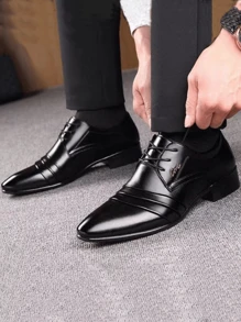 Scarpe casual da uomo in taglie comode, scarpe eleganti da uomo per ufficio e lavoro, scarpe da uomo alla moda con lacci, adatte per uso quotidiano, ufficio e tempo libero