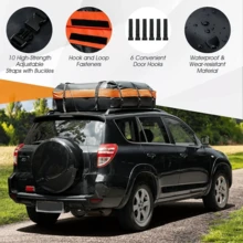 595L Huge Car Rooftop Rack Cargo Carrier Luggage Bag Storage Box With Waterproof Mat - 黑色 - 查看 7
