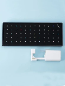 61pcs Nose Piercing Kit Including 1pc Disposable Nose Piercing Gun And 60pcs Straight Nose Stud Body Jewelry Tool Set - Multicolor - View 5