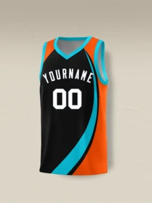 Personalize Your Own Team Basketball Jersey With Your Custom Name And Number For Men Women Youth - Black - View 2