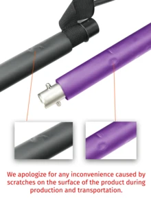 1PC Multifunctional Pilates Rod Combination Fitness Stick Yoga Chest Expansion Tension Rope Rear Training Board Elastic Rope Stretch Belt, Gym - Pink - View 11