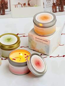 1pc Gold & Silver Scented Candle, Wedding, Birthday, Valentine's Day, Mother's Day, Father's Day Decoration, Home/Hotel Decor, Creative Gift For Friends, Family, Weddings - Multipack Set - Multicolor - View 2