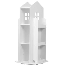 3-Tier Rotary Bookshelf, Bookcases 360° Rotating Storage Display Rack Floor Standing Swivel Bookcase For Bedroom Living Room Study Office White - White - View 5
