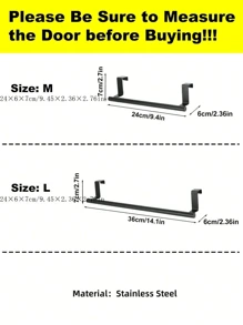 1pc Black Single Bar Towel Rack, Cabinet Back Style Hanger, Stainless Steel Towel Rod, Bathroom Door Hanging Towel Rack, Bathroom Accessories, Punch-Free Cabinet Door Hanging Rag Hanger, Cabinet Door Back Towel Single Rod, No Drill Towel Pole