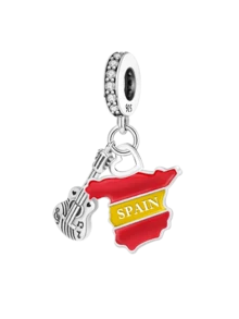 1 PIEZA Colgante de bola con charms del Estatua de la Libertad en Navidad, México, Puerta de la Victoria y Alpaca peruana, adecuado para pulseras y joyería de mujer DIY - Plateado - Ver 18