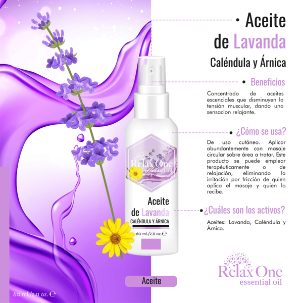 CLINICELL SPA RELAX ONE | Aceite Esencial de Lavanda, Caléndula y Árnica (Uso Tópico) -60ml