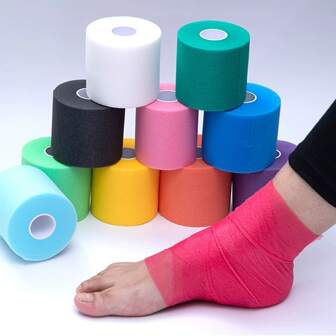 Sports Base Self-Adhesive Artificial Skin Sponge Badminton Shock-Absorbing Cushion Ankle Foam Elastic Bandage Gym Accessories
