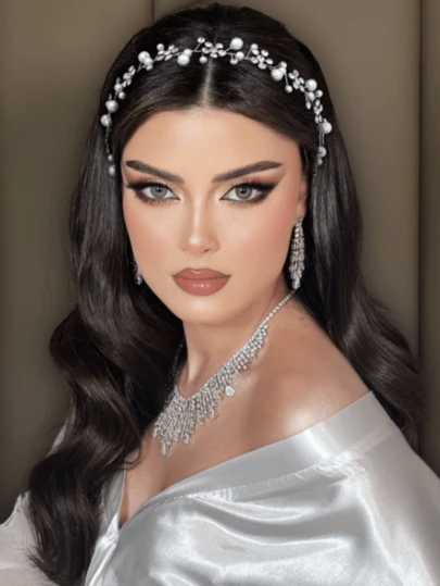 1件银色水钻新娘头饰，适合新娘婚礼、派对、活动 [HP730] 情人节配饰