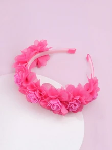 1 Peça Tiara 3D de Flor Fucsia Elegante e da Moda
