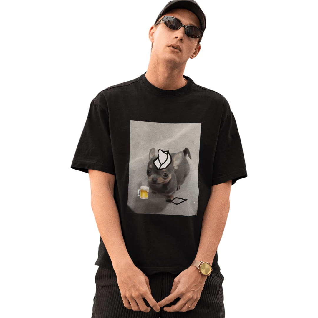 Playera Meme Perritos Taquero Unisex - Negro - Ver 1