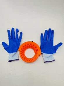 1 szt. drukowana w 3D temperówka do wierteł, elektryczna przystawka do ostrzenia wierteł, niebieskie rękawice robocze z powłoką nitrylową (mogą być noszone zarówno przez mężczyzn, jak i kobiety), stara temperówka do wierteł, szlifierka kątowa z dużym ostrzem do ostrzenia wierteł, wiertła o średnicy od 2 do 13 mm, temperówka 155 mm, wykonana z plastiku, nie wymaga prądu