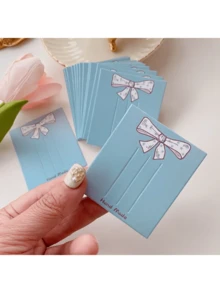 50/100 Cute Bow Element Hair Clip Display Cards - Handmade, Designed With Love, Suitable For Bracelets, Necklaces And Accessories, Jewelry Display Cards Perfect For Handicrafts, Small Business Packaging, And Jewelry Storage - Multicolor - View 3