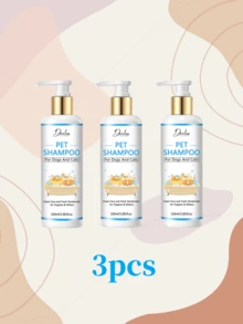 100毫升宠物香波，用于清洁头部并消除全身异味。猫狗通用香波