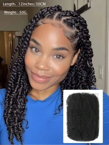 Afro Kinky Bulk Human Hair | 50g/Pack | Natural Black | For Dreadlock Extensions & Locs Repair | Perfect For Mini Twist, Micro Locs, Twists & Braids | Permanent Styling Solution | Kinky Curly Human Hair Bundles