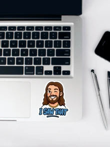 1pc Jesus"I Saw That" Funny Sticker - Vinyl Sticker Waterproof And Scratch Resistant - Funny Meme Decals For Laptops & Water Bottles Etc. - Multicolor - View 5