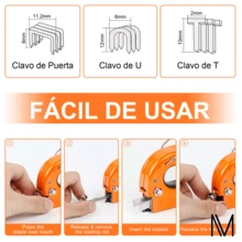 Engrapadora Pistola Para Tapiceria 3 En 1 Grapadora Manual - Naranja - Ver 4