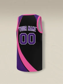 Camisetas de baloncesto personalizadas en negro y púrpura, con nombres de equipo y números personalizados, camisetas deportivas con estampado de transferencia de calor de colores brillantes, sudaderas deportivas para entrenamiento y fiestas