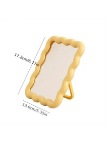 1pc Ins Style Wave Desk Mirror, Candy Color Cute Wall-Mounted/Tabletop Single-Sided Makeup Mirror For Student Dorm Room School Decor School Surprise Dormitory Decor Back To School