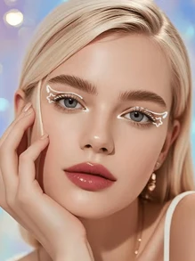 1 pièce Nouveau sticker de maquillage pour les yeux 3D holographique au laser, tatouage temporaire réaliste pour les yeux, look de maquillage décontracté, style européen et américain