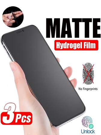 3Pcs Matte Hydrogel Film Screen Protector, Easy To Apply, Durable, Compatible With IPhone/ Galaxy/Redmi/, Frosted, Not Glass Gift For Birthday, Family, Friends Phone Screen Protector, Phone Accessories Waterproof Shockproof Anti-Fall Anti-Fall Scratch Resistant Anti-Fingerprint Full Cover