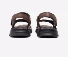 CAMEL CROWN Men's Sandals, Top Layer Cowhide New Summer Outdoor Sandals Frosted Leather Business Beach Shoes - Dark Brown - View 4