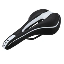 Mountain Bike Saddle, Bicycle Seat Cushion, Comfortable, Thick Saddle, Hollow And Breathable - Black and White - View 1