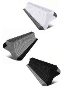 5/10/20/30 Pairs Men's Shock-Absorbing Ankle Socks, No Show Socks, Low-Cut Comfortable Casual Socks For Sports, Leisure, Commuting, Breathable Summer Wear - Multicolor - View 15