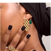 1pc Versatile Earrings, 18k Gold Stainless Steel Elegant Fashion Geometric Shape Hypoallergenic Earrings For Women