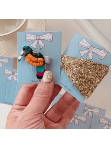 50/100 Cute Bow Element Hair Clip Display Cards - Handmade, Designed With Love, Suitable For Bracelets, Necklaces And Accessories, Jewelry Display Cards Perfect For Handicrafts, Small Business Packaging, And Jewelry Storage - Multicolor - View 4