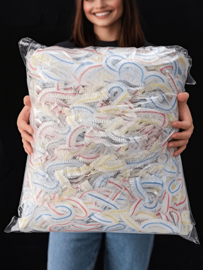 1 Pack Of 100 Disposable Plastic Wrap Sets And Disposable Shower Cap Sets Household Fresh-Keeping Bowl Cover PE Plastic Wrap