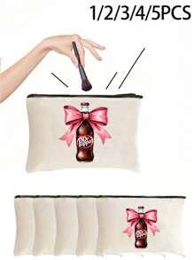 1/2/3/4/5 pièces, Sac de toilette humoristique en canevas - Léger, pliable, trousse de maquillage avec fermeture éclair Facile à nettoyer, étui à maquillage polyvalent pour les voyages et les cadeaux de vacances. Fournitures scolaires, essentiels de voyage, sacs à maquillage, sacs à cosmétiques, organiseur de maquillage, imprimé léopard, chien saucisse, cadeaux pour femmes
