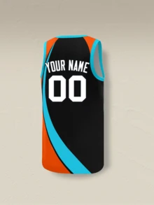 Personalize Your Own Team Basketball Jersey With Your Custom Name And Number For Men Women Youth - Black - View 3