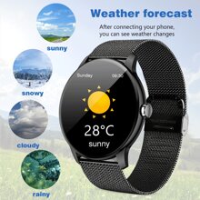 NOUVEAU 2025 Montre connectée ronde tactile de 1,3 pouces unisexe, prend en charge les appels, le suivi des pas, plusieurs modes sport, alertes de notification, compatible avec les téléphones Android/iOS