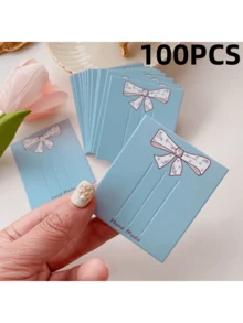 50/100 Cute Bow Element Hair Clip Display Cards - Handmade, Designed With Love, Suitable For Bracelets, Necklaces And Accessories, Jewelry Display Cards Perfect For Handicrafts, Small Business Packaging, And Jewelry Storage - Multicolor - View 19