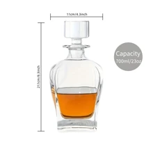 Bouteille de whisky classique, bouteille de vin en verre transparent/pot à vin avec bouchon, cadeau de la fête des pères, cadeau pour homme, cadeau de déménagement, convient pour le vin rouge, le whisky, le brandy, le bourbon, le rhum, décoration pour la maison, bons produits pour un usage domestique