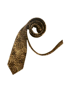 1 件豹纹领带，朋克街头风格 Y2K 亚文化时尚配饰，适合商务聚会和婚礼配饰男士领带