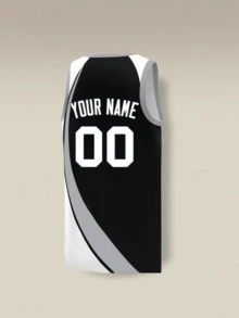 Custom Basketball Jersey Shirt - Add Your Name And Number - Team Uniform For Men And Youth - Black and White - View 3