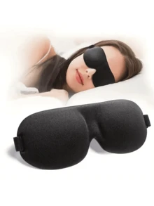 3D 遮光睡眠眼罩，1/3/5/10 片装，午休用品。给自己一个好觉，送给妈妈的个性化礼物，最后一刻的礼物，母亲节创意，母亲节礼物，送给妈妈的手工卡片，50 美元以下最佳母亲节礼物 - 黑色眼罩 - 查看 1