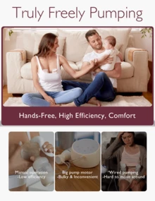 Momcozy Breast Pump S12 Pro, Hands-Free Portable Cordless Pump With Soft Double Sealed Flange, 3 Modes And 9 Levels - 粉紅色的 - 查看 3