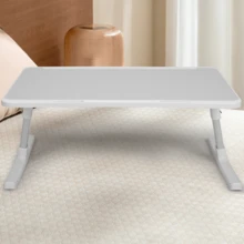 Foldable Laptop Desk, Bed Table For Laptop, Lift Multifunctional Folding Table, Height Angle Adjustable Foldable Legs 60*40cm Tablet, For Eating, Working, Writing, Gaming, Drawing (Grey) - Light Grey - View 8