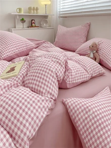 Juego de 3 piezas de funda nórdica a rayas de color púrpura con cremallera y funda de almohada - Lavable a máquina, resistente a la deformación, cómodo para todas las estaciones - Tejido suave y transpirable, ropa de cama para dormitorios y habitaciones de invitados (El conjunto incluye 1 funda nórdica, 2 fundas de almohada, sin relleno nórdico ni núcleo de almohada)