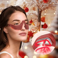 foreverlily Foreverlily 1pc 3D Eye Massager, Red Light Massager,4 Massage Modes/3 Adjustable Intensity Levels, Perfect Gift For Loved Ones, Family, Valentine's Day, Christmas