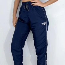 Tactel Wide Los Angeles Basic Streetwear Pants - Blue - View 2