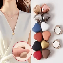 2/4/5 paires d'accessoires magnétiques de mode pour col de chemise en forme de cœur multi-couleurs - sans couture nécessaire, boutons amovibles pour resserrer le col de chemise, convient pour le col, les poignets, les jambes de pantalon, les écharpes, décoration réglable et réutilisable, cadeau